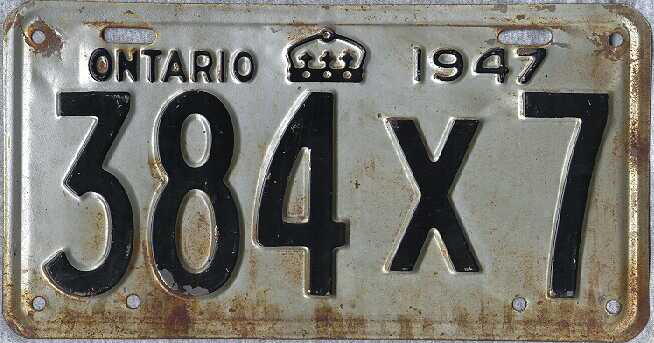 good condition Ontario 1947