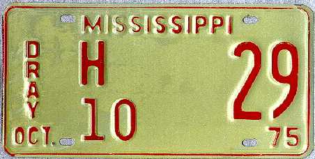 Mississippi 1975 w/ scotchlite discoloration
